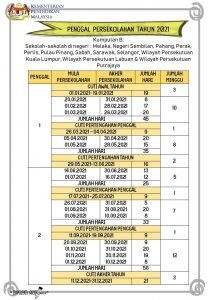 Takwim Penggal Persekolahan Tahun 2021 KPM - Cikgu Fadli ...