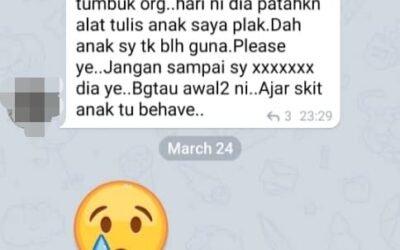 Tepuk dahi aku baca screenshot ni petang tadi (Kes Buli)