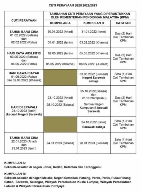 Senarai Cuti Sekolah Terkini (Updated 2022 - 2023) - Cikgu Mohd Fadli ...