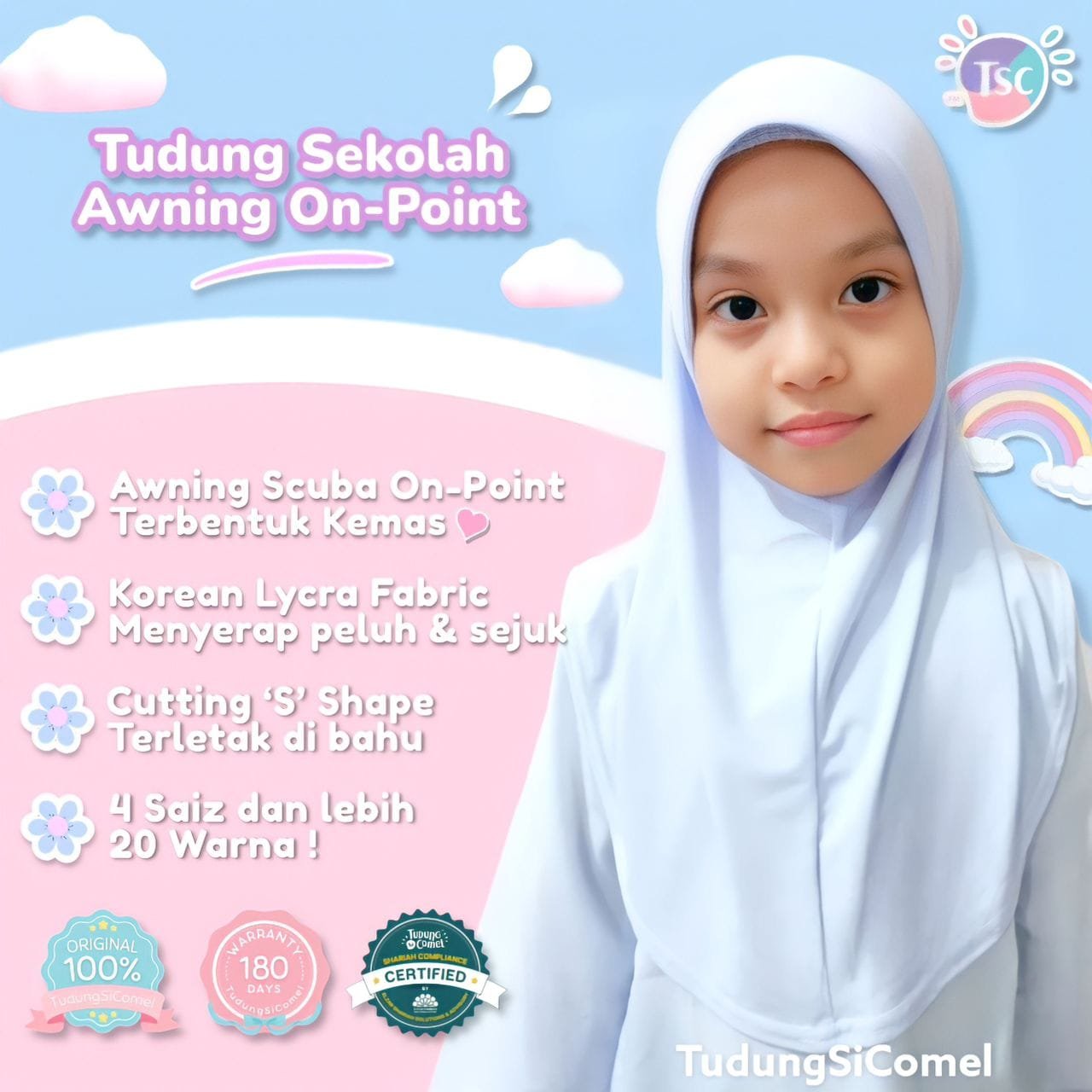 Tudung Sekolah Awning OnPoint dari Cikgu Mohd Fadli