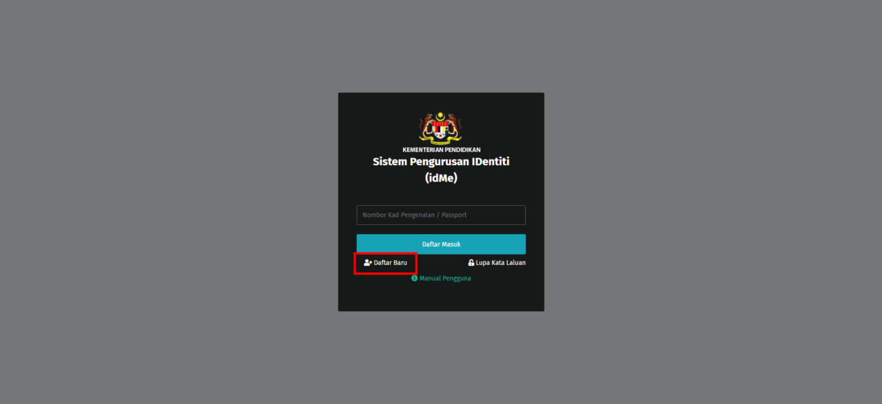 Cara Daftar Tahun 1 Menggunakan Sistem Pengurusan IDentiti (idMe ...