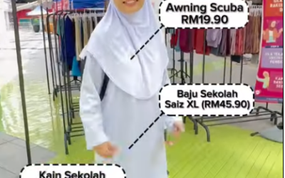 Set Lengkap Tudung Sekolah , Baju Sekolah, Kain Sekolah dari TudungSiComel