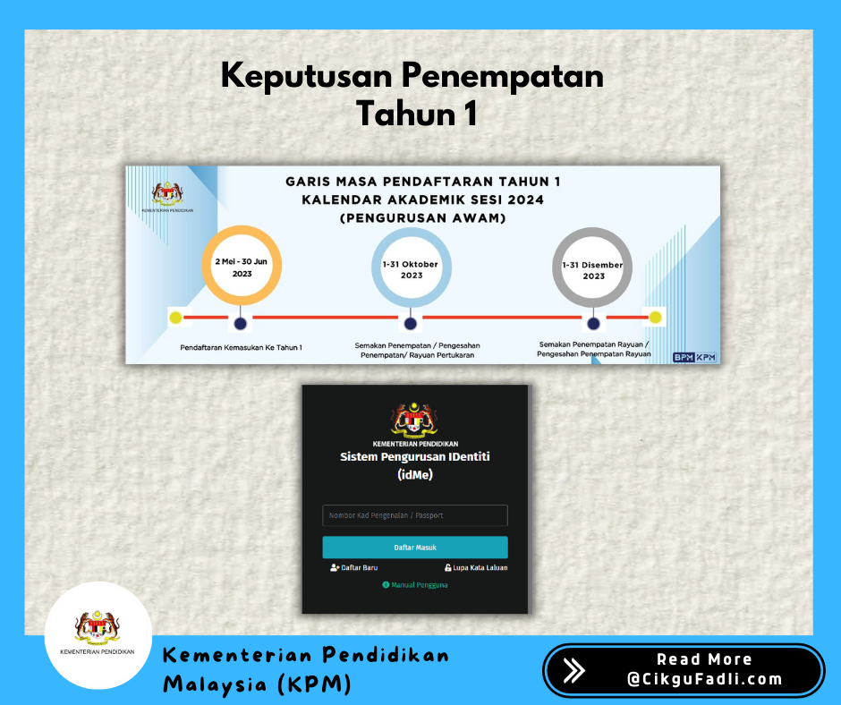 Keputusan Penempatan Tahun 1 - Cikgu Mohd Fadli Salleh Online