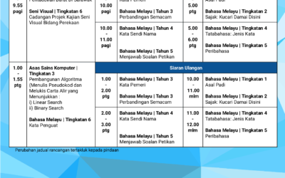 Jadual Didik TV 18 November 2024 sehingga 24 November 2024