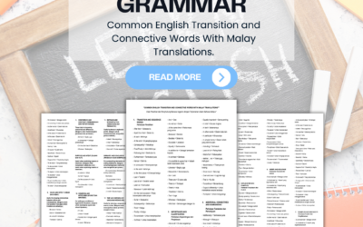 Common English Transition and Connective Words With Malay Translations