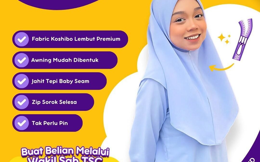 tudung-sekolah-berzip