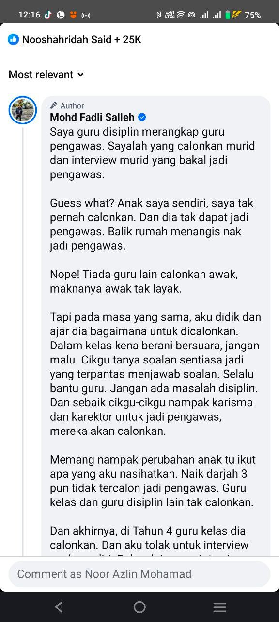 Saya guru disiplin merangkap guru pengawas Saya guru disiplin merangkap guru pengawas