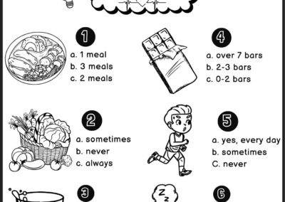 Sample worksheet for Year 4 English Unit 5 Eating Right (Malaysia textbook)