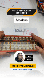 Poster video asas penggunaan abakus oleh Cikgu Mohd Fadli