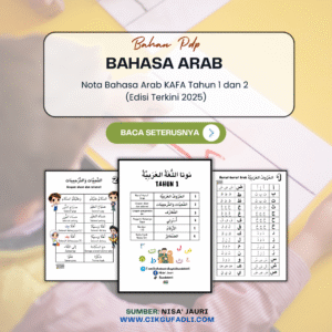 Nota Bahasa Arab KAFA Tahun 1 dan 2 Edisi 2025