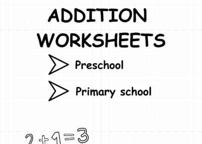 Page 1 of Addition Practice Worksheets – single-digit addition for early learners