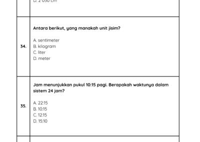 Soalan Matematik Tahun 6 – Latihan nombor 33 hingga 36
