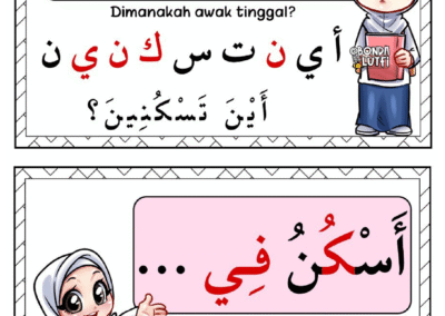 Gambar helaian nota Bahasa Arab Tahun 1 bertajuk التَّعَارُف