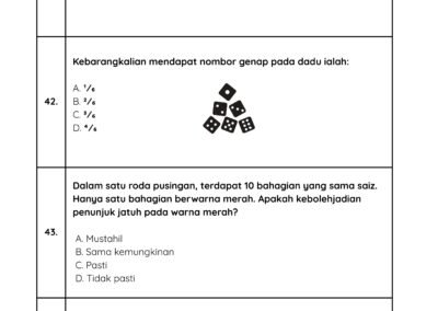 Soalan Matematik Tahun 6 – Latihan nombor 41 hingga 44