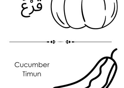 Mewarna labu dan timun – aktiviti pelajar