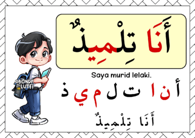 Gambar watak murid lelaki dalam suasana pembelajaran