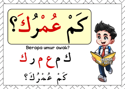 Teks Arab dan tulisan transliterasi dalam satu halaman
