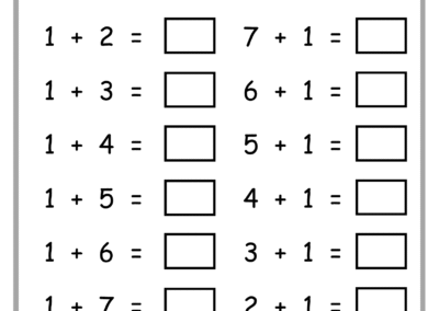 Page 2 of Addition Practice Worksheets – single-digit addition for early learners