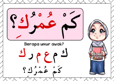 Ilustrasi 2 murid berbual tentang umur mereka