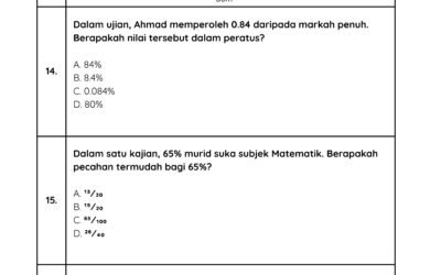 Latihan Matematik Tahun 6 Soalan 13–28 (Siri 2)