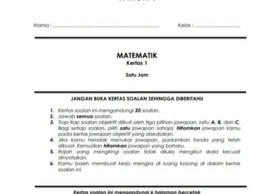 Contoh soalan peperiksaan sebenar
