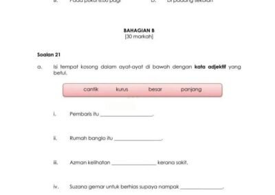 Contoh set soalan untuk ulangkaji di rumah