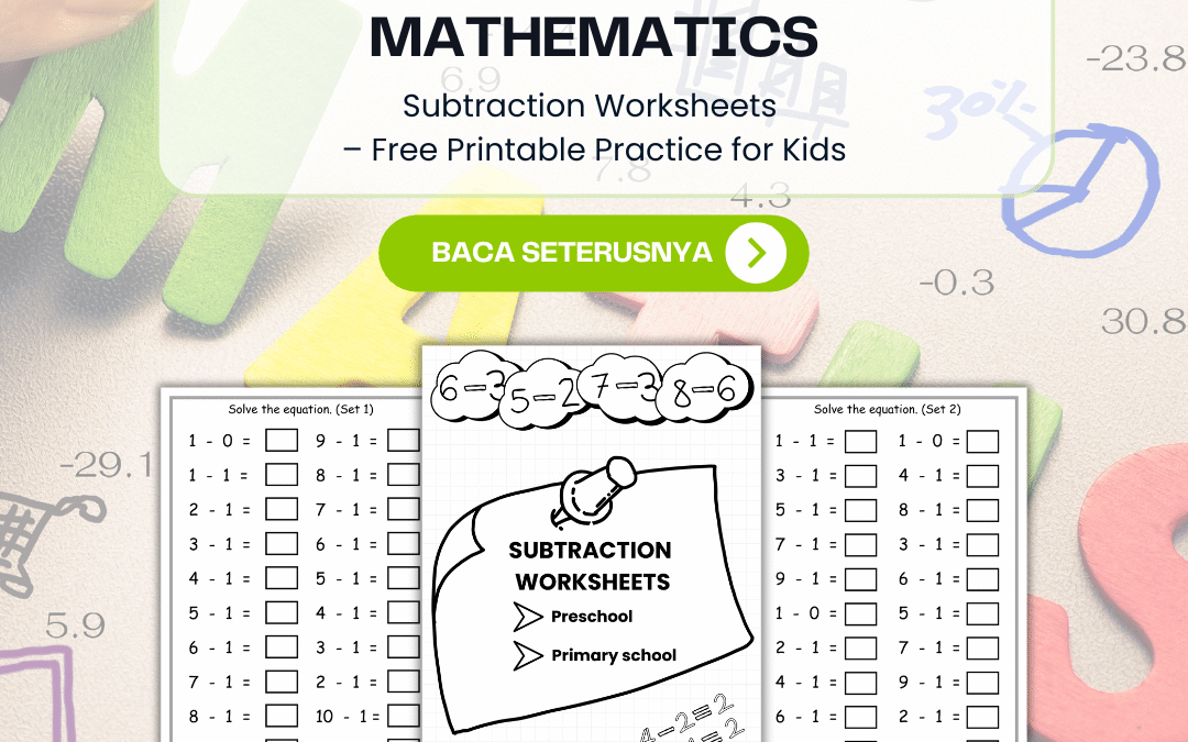 Subtraction Worksheets – Free Printable Practice for Kids