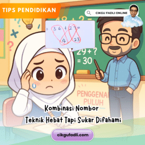 Ilustrasi teknik kombinasi nombor untuk murid sekolah rendah
