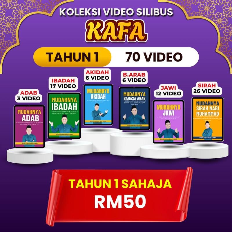 Poster promosi Video KAFA Tahun 1 – pembelajaran awal yang menyeronokkan dan berkesan