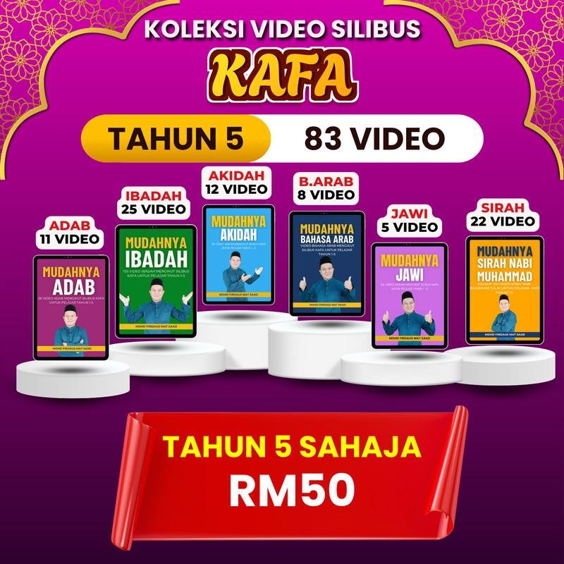 Poster promosi Video KAFA Tahun 5 – ulangkaji intensif menjelang UPKK dengan cara menyeronokkan