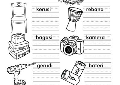 Contoh latihan tulisan cantik perkataan KVKVKV – muka surat 9