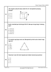 Latihan Matematik Tahun 6 Soalan 45–48