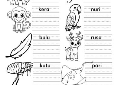 Latihan tulisan cantik perkataan KVKV – muka surat 1