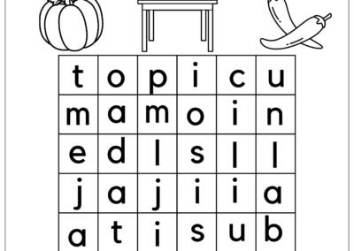 Cari perkataan tersembunyi murid sekolah