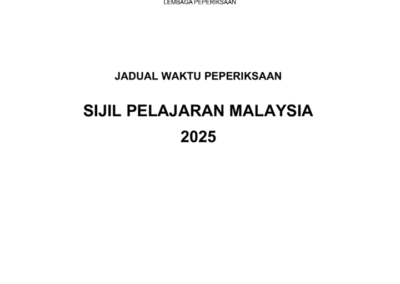 Muka depan jadual rasmi peperiksaan SPM 2025