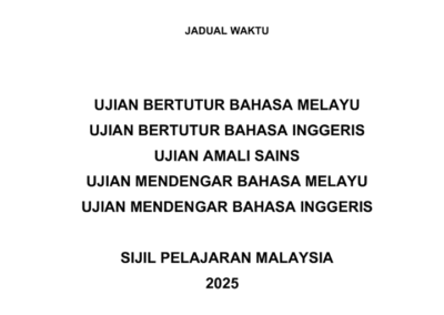 Senarai hari peperiksaan berturut-turut untuk calon