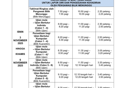 Tarikh rasmi peperiksaan yang diumumkan LPM