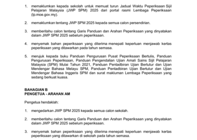 Panduan awal untuk calon menghadapi peperiksaan tahun 2025