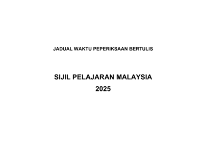 Jadual rasmi keluaran Lembaga Peperiksaan Malaysia
