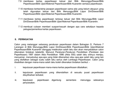 Jadual peperiksaan harian calon SPM tahun 2025