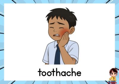 Flashcard Illnesses English Year 4 – I’ve got a toothache