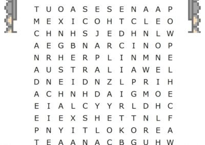 Year 4 English spelling worksheet – countries and nationalities crossword
