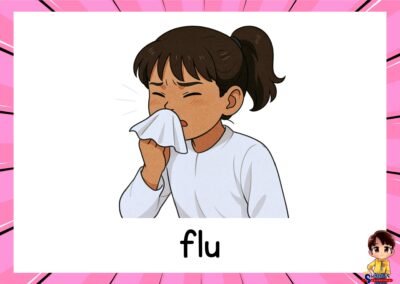 Flashcard Illnesses English Year 4 – I’ve got flu