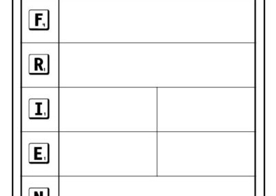 Blank email writing practice template with checklist