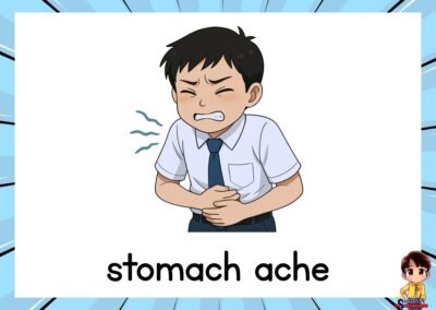 Flashcard Illnesses English Year 4 – I’ve got a stomach ache