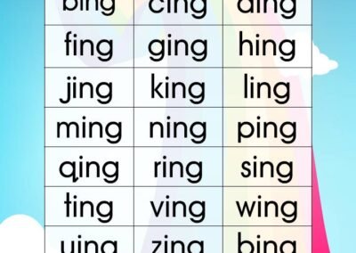 Bacaan suku kata akhiran ng dengan vokal 'i'.
