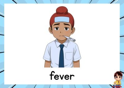 Flashcard Illnesses English Year 4 – I’ve got a fever