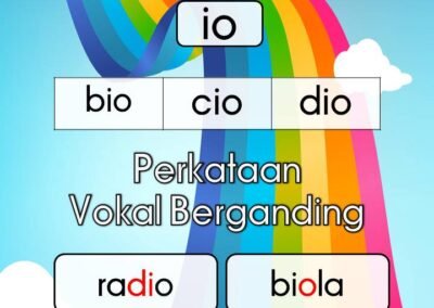 Vokal berganding io - bio, cio dan dio. Perkataan vokal berganding radio dan biola.