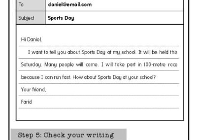 Blank email writing template draft with checklist