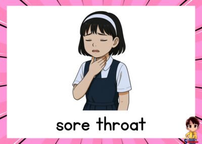 Flashcard Illnesses English Year 4 – I’ve got a cough